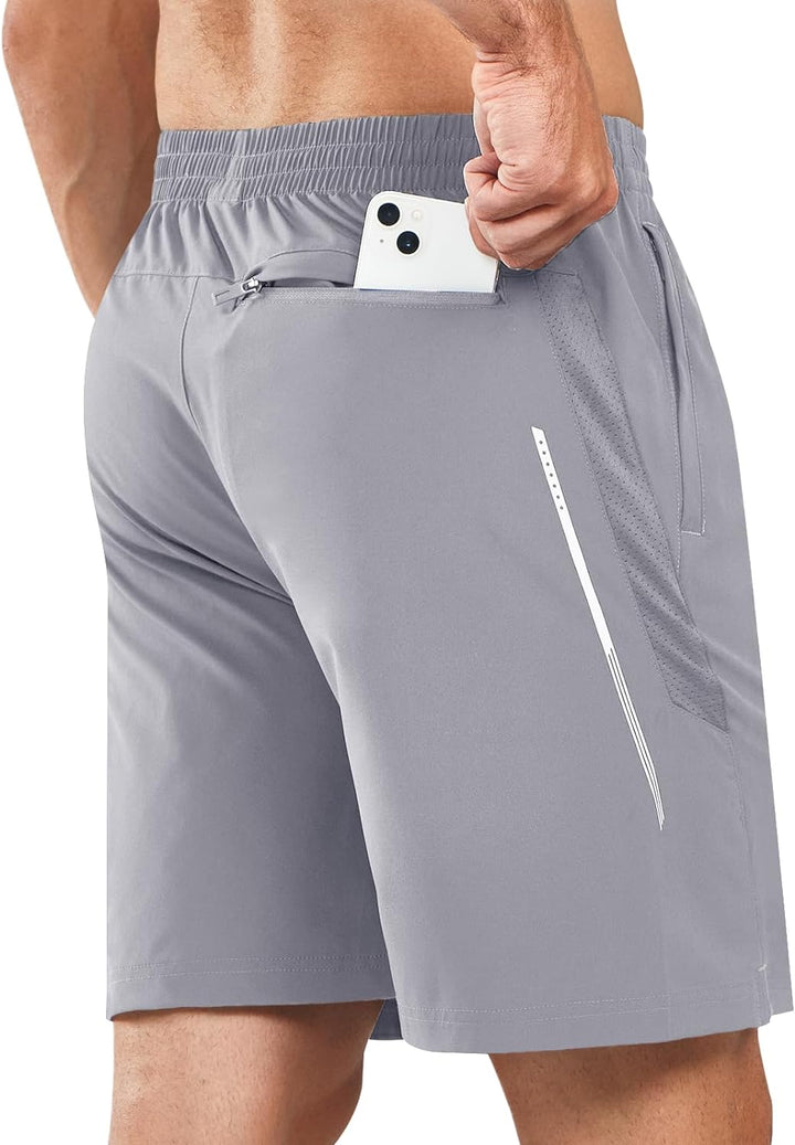 Men's Stone Lounge Athletic Workout 7 inch Shorts Pocket