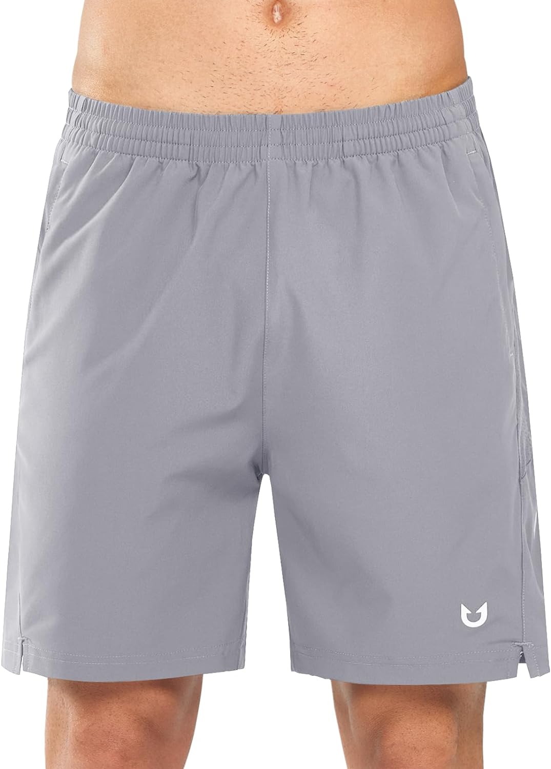 Men's Stone Lounge Athletic Workout 7 inch Shorts Front