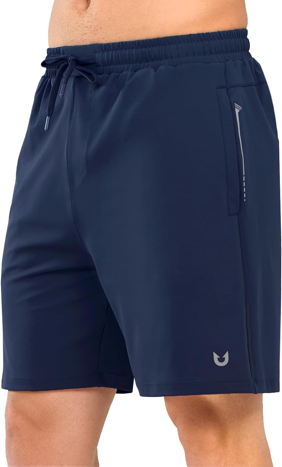 Men's 7" Navy Breathable Running Shorts with Pocket for Tennis Gym Training