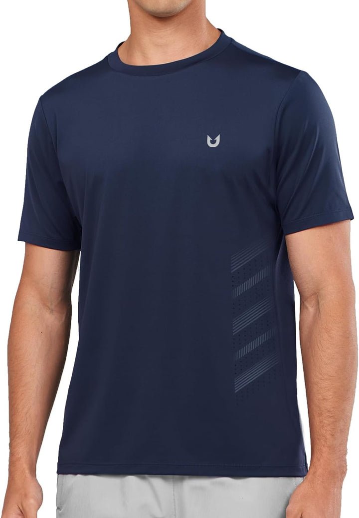Northyard Men's Navy Crew Workout T Shirts Performance Breathable for Gym Training