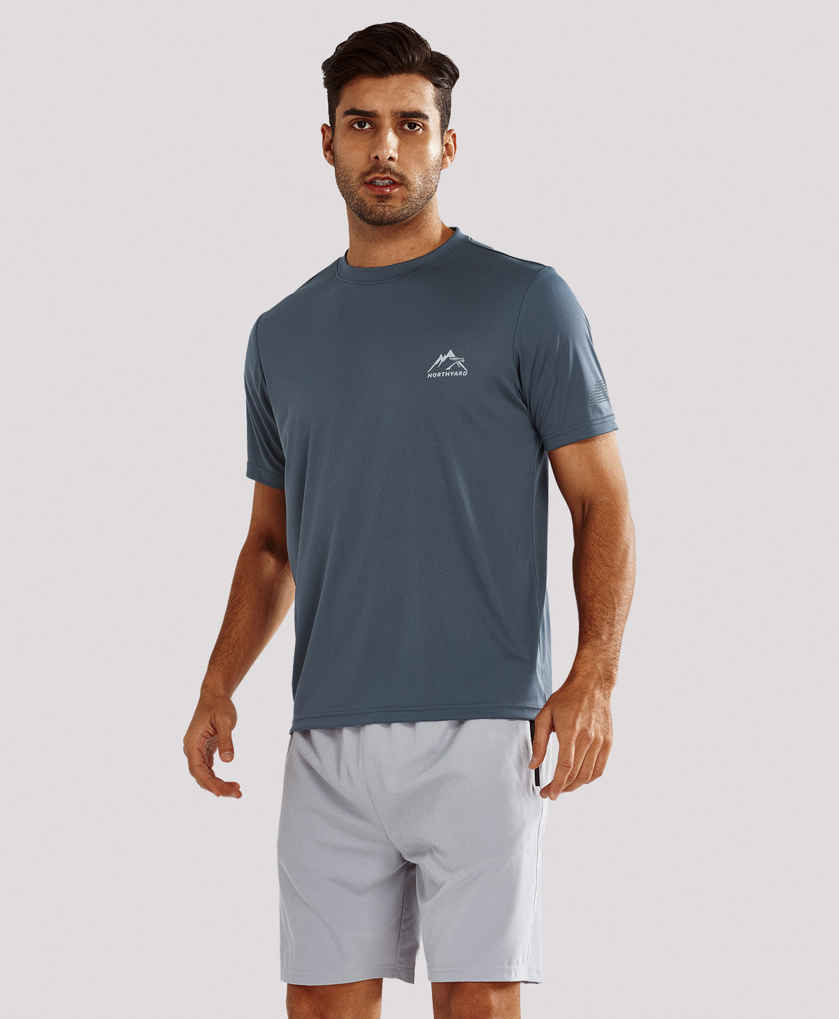 
Men's Athletic Running T-Shirts Short Sleeve Workout Dry fit Gym Sport — Dark Grey