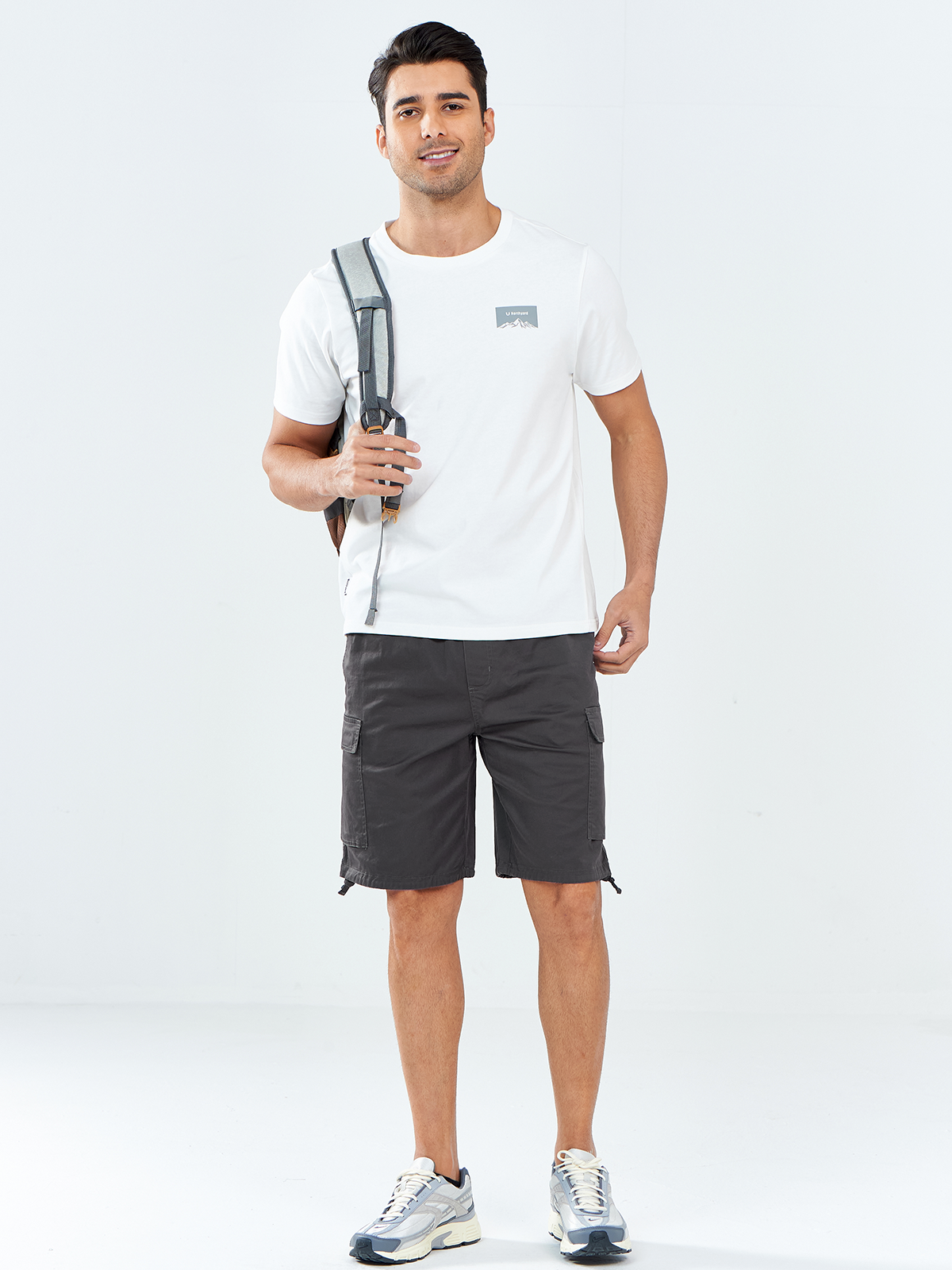 
NORTHYARD Men's 7" Dark Grey Casual Outdoor Cargo Shorts with Pockets Twill for Hiking