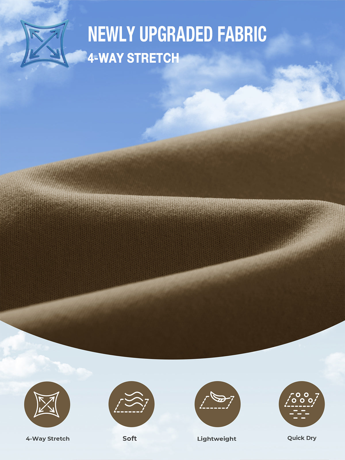 Darkkhaki 100% Premium Technical Polyester - Moisture-Wicking & Wrinkle-Resistant Finish