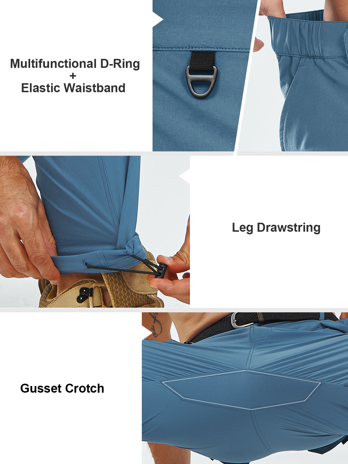 Men's Cargo Hiking Pants Lightweight with Multi Pockets for Outdoor