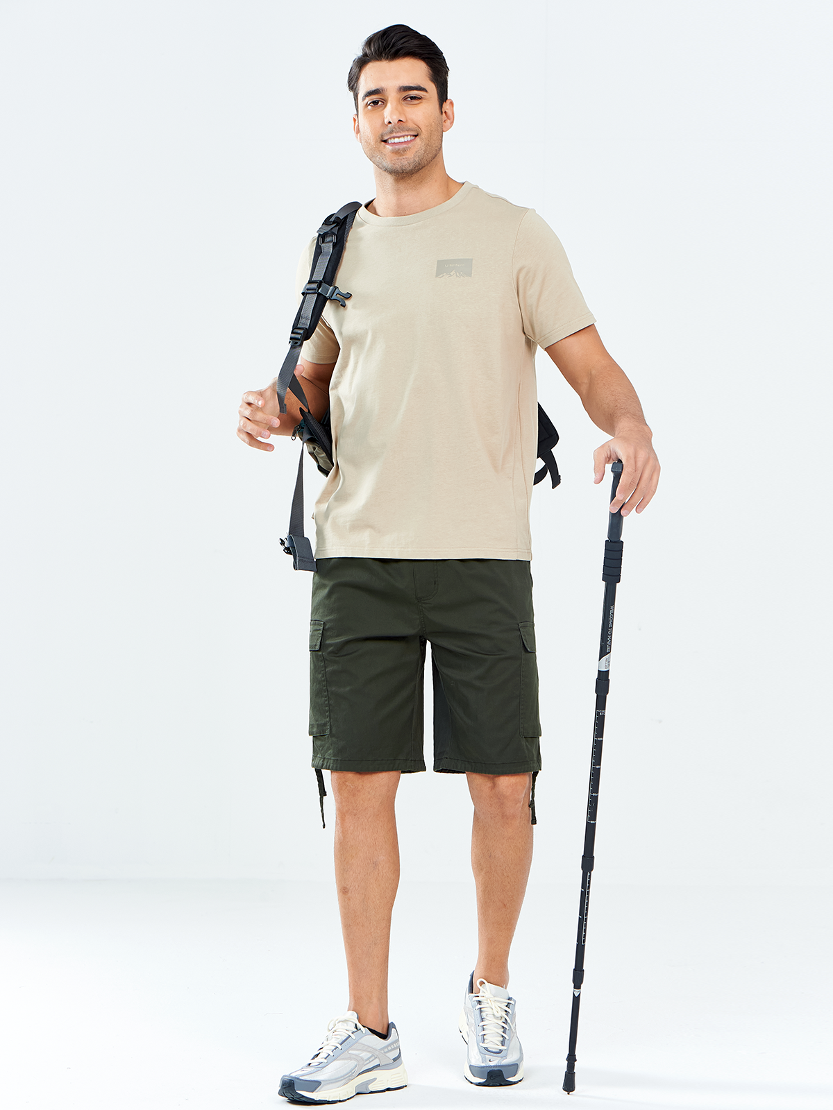 Men's 7" Casual Outdoor Cargo Shorts with Pockets Twill for Hiking