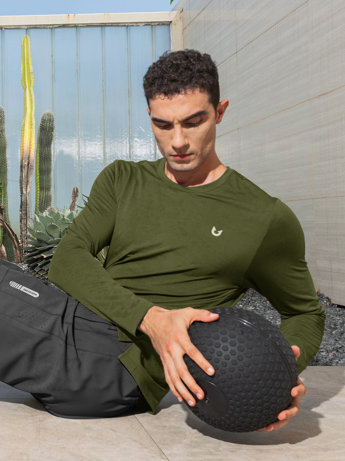 Men's Workout Thermal T-Shirts Fleece Long Sleeve Crewneck for Running