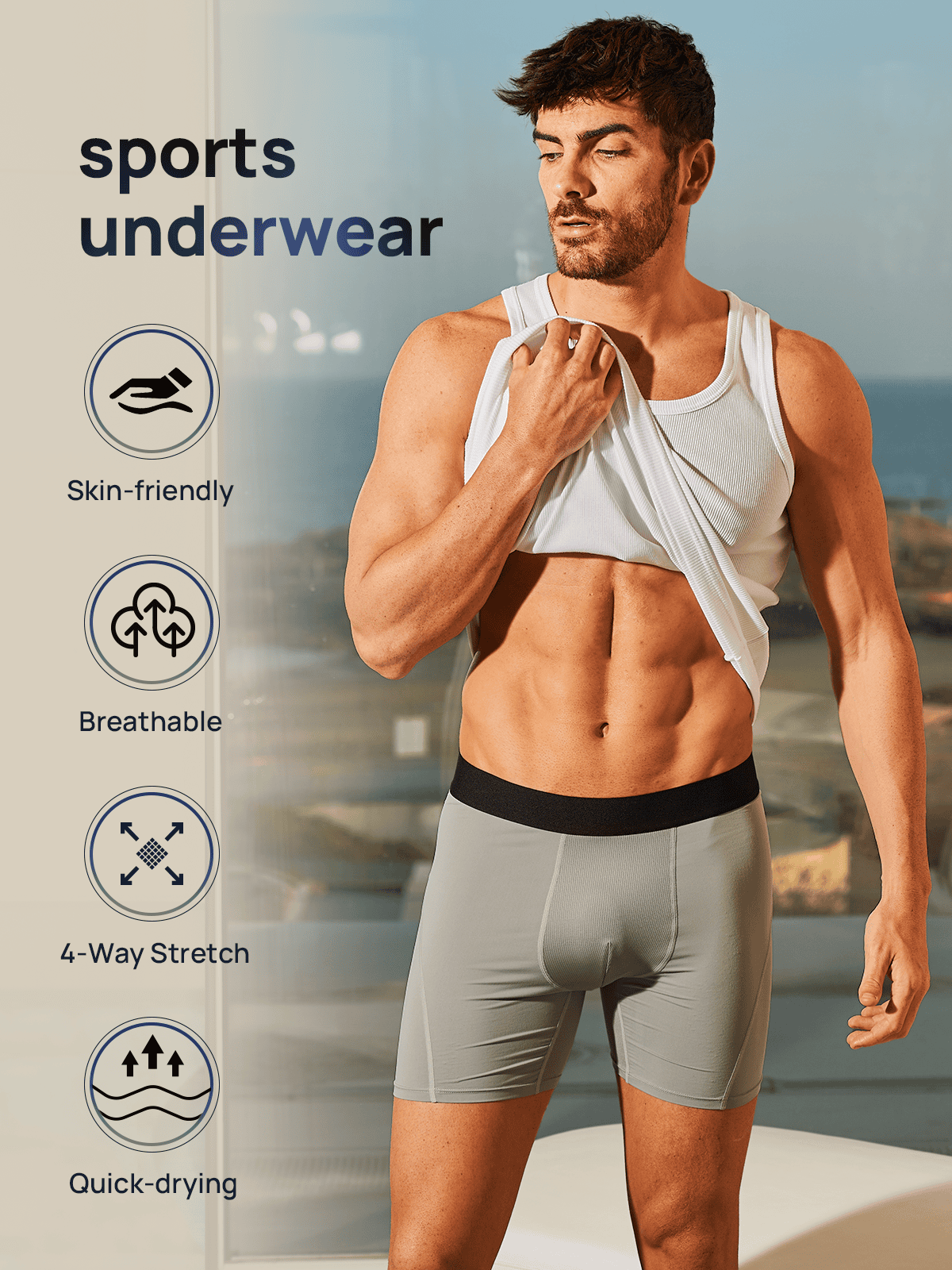 Men's High-Performance Boxer Briefs (3-Pack)