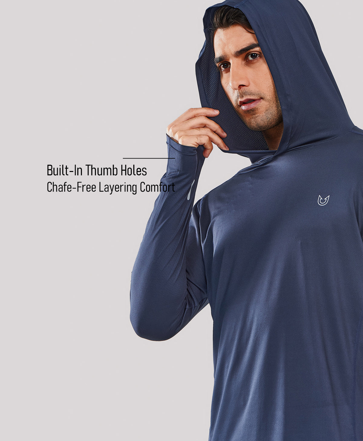 
Men's UPF50+ Rash Guard Hoodie T-Shirts — Dark Grey