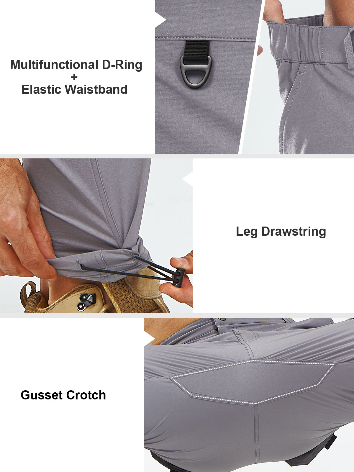 Men's Cargo Hiking Pants Lightweight with Multi Pockets for Outdoor