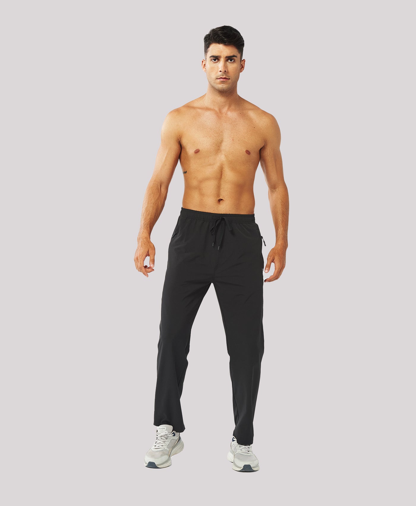 Northyard Men's Lightweight Running Pants with Zipper Pockets Water-Resistant Workout Sweatpants 
#color_black
