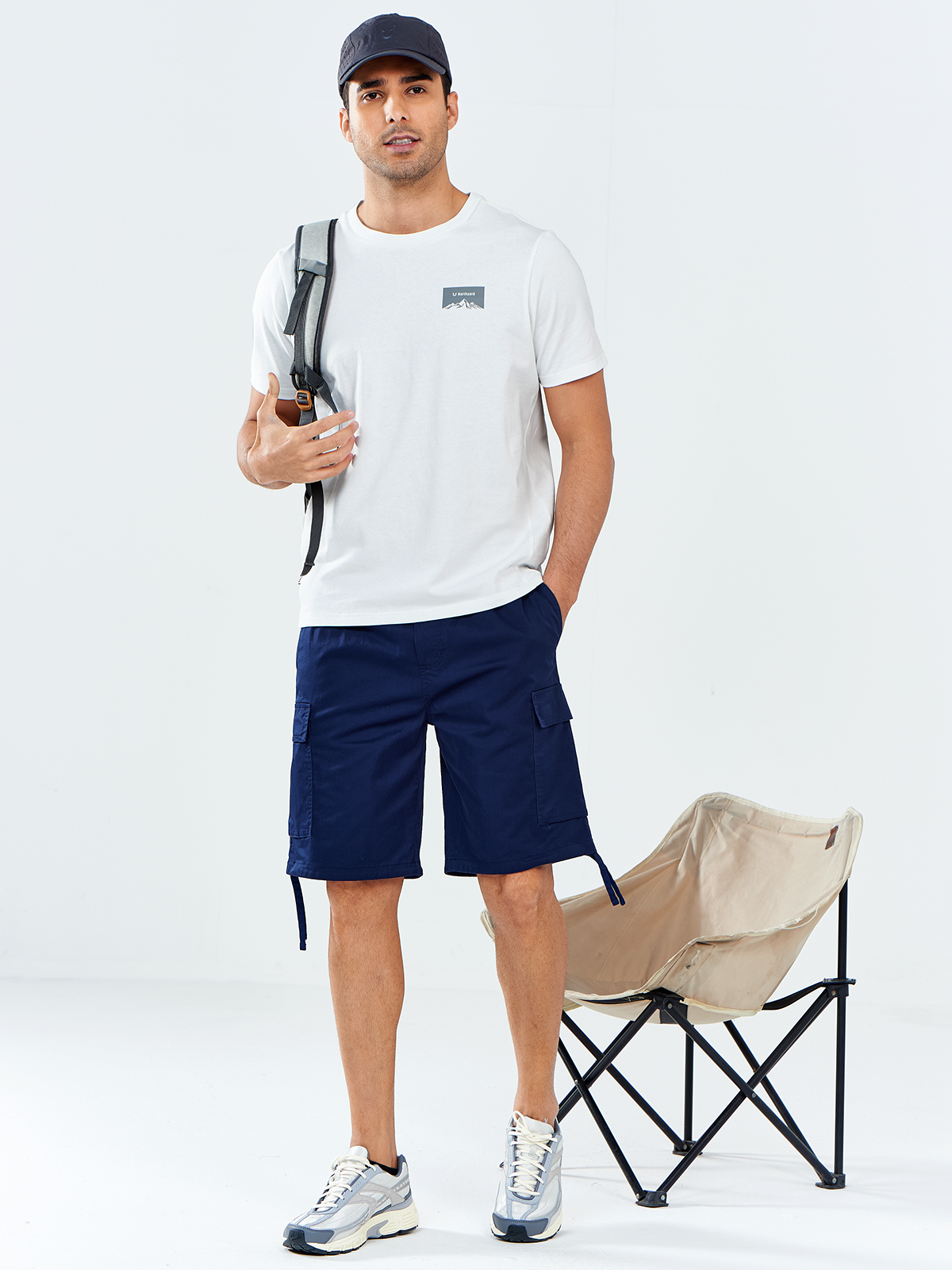 Men's 7" Casual Outdoor Cargo Shorts with Pockets Twill for Hiking