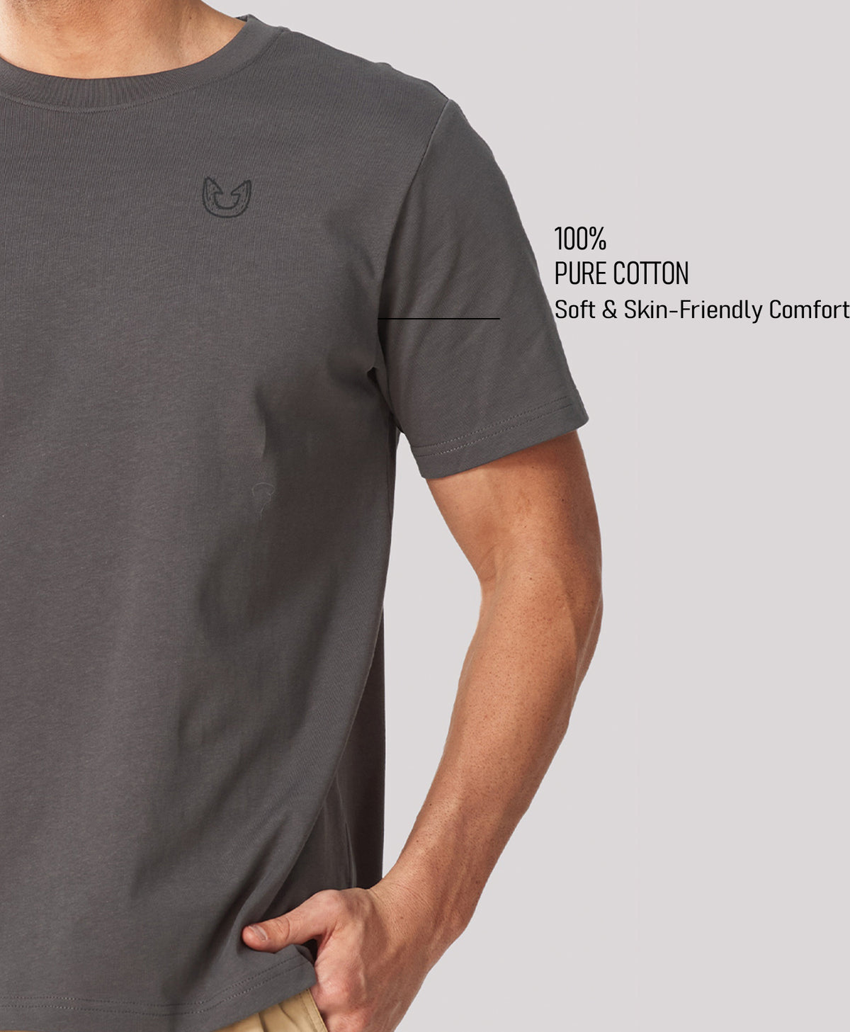 
Men's Soft 100% Cotton Graphic T-Shirts — Dark Grey