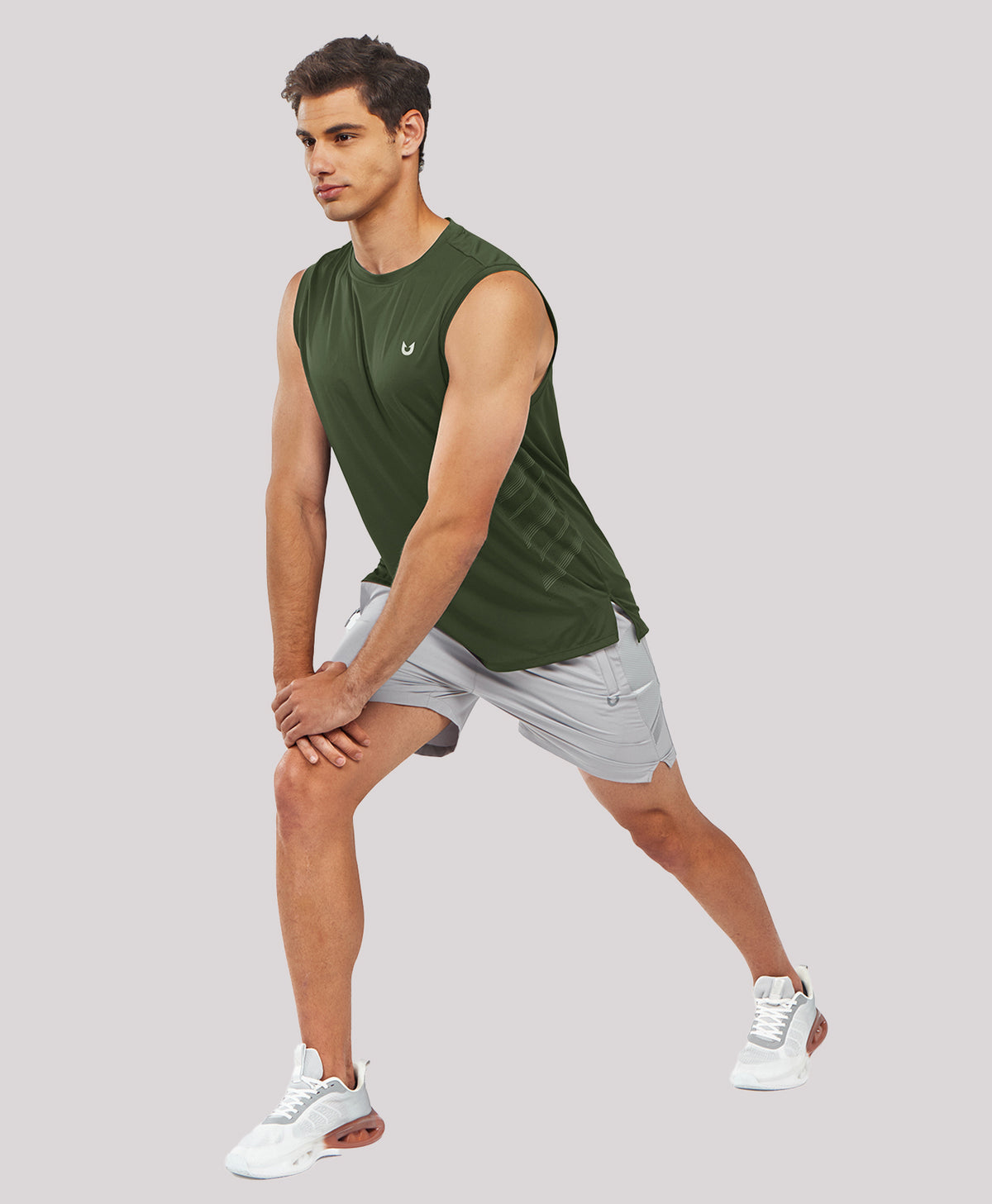 
Men's Lightweight Muscle Workout Tank Tops — Army Green