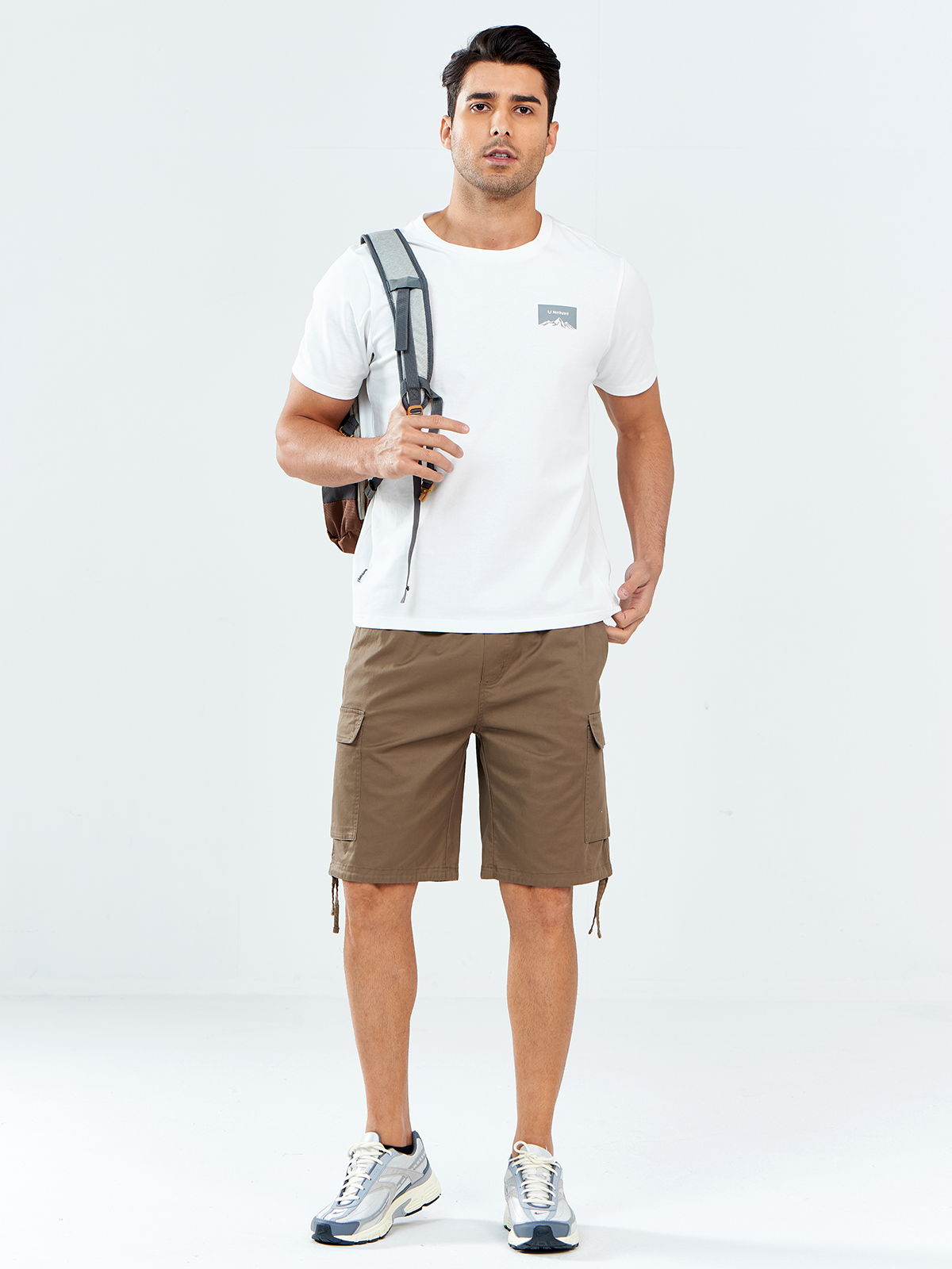 
NORTHYARD Men's 7" Deep Khaki Casual Outdoor Cargo Shorts with Pockets Twill for Hiking
