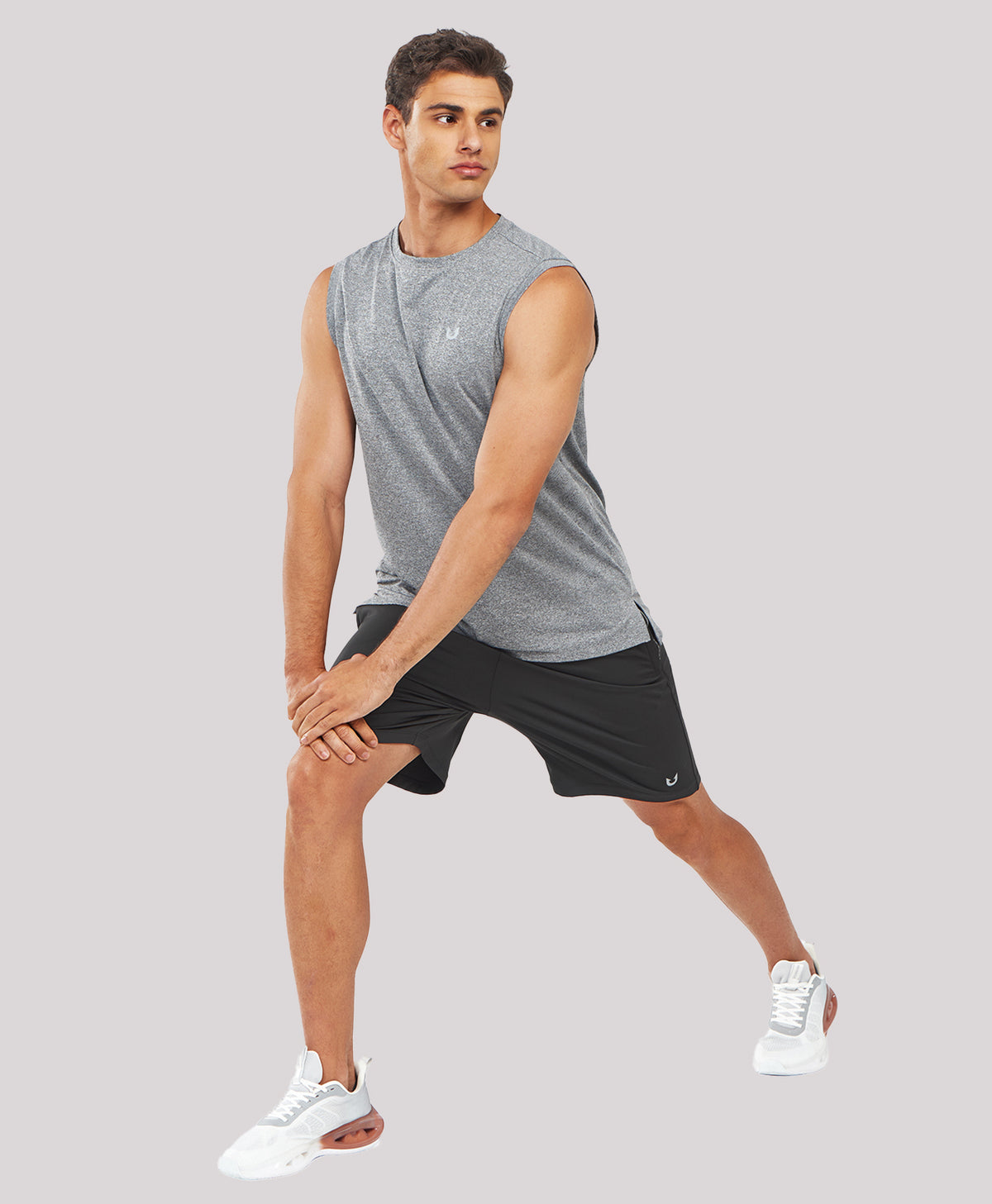 
Men's Lightweight Muscle Workout Tank Tops — Smoke Heather