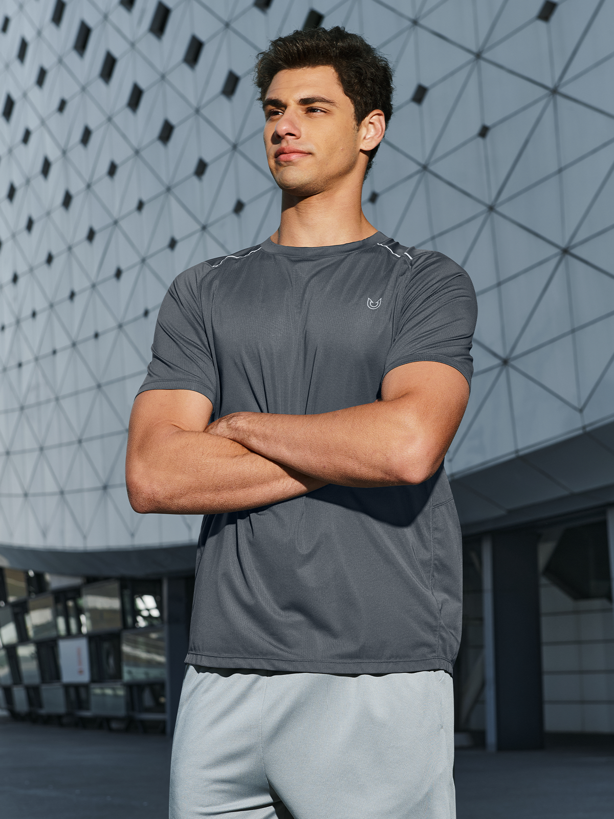 Northyard Men's Dark Grey Gym Compression T Shirts Breathable Wicking for Workout Fitness Fashion