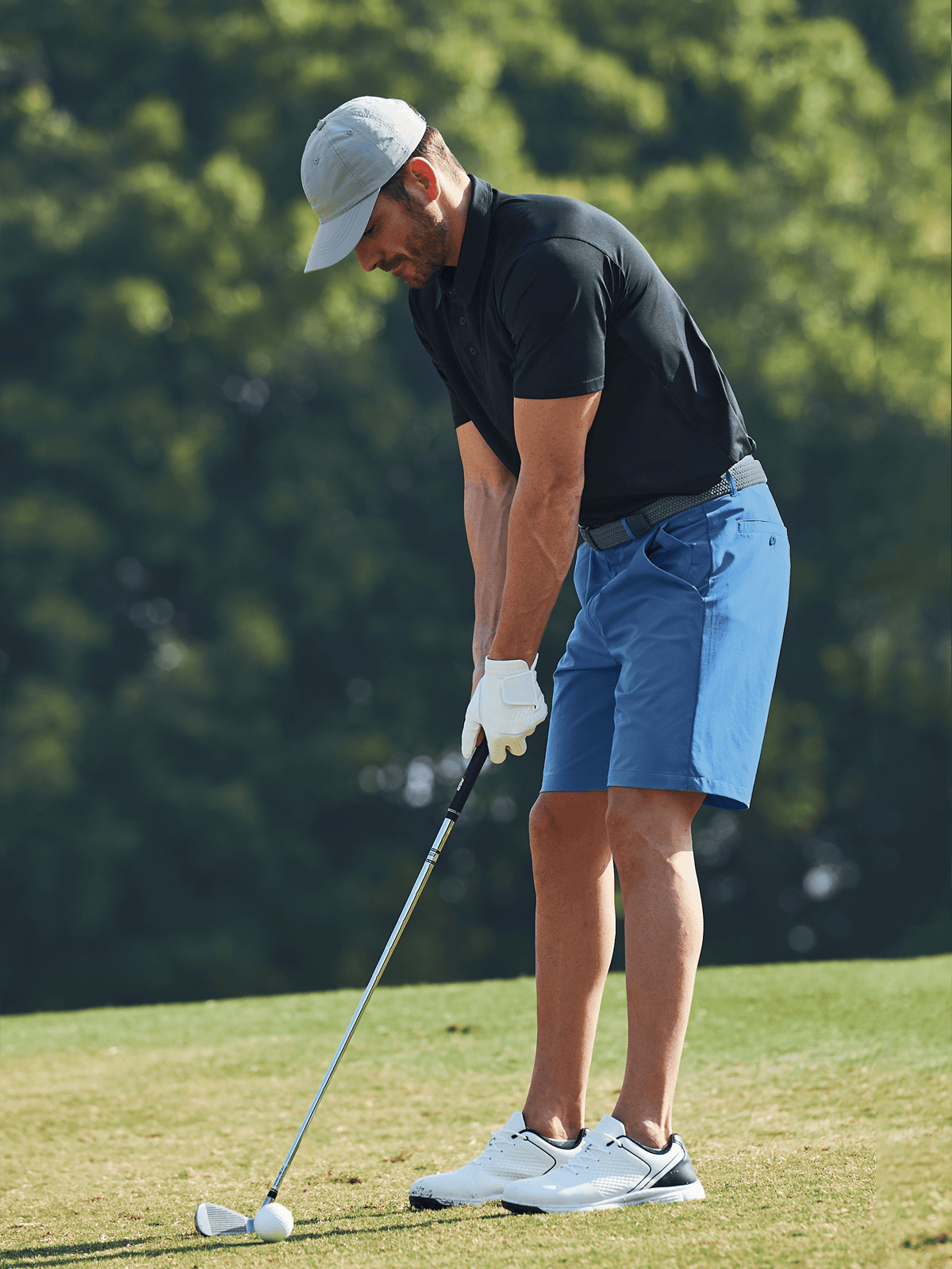 Federalblue Men's 9" Casual Stretch Golf Shorts On-Model - Lightweight Performance Knit Work & Beach Shorts