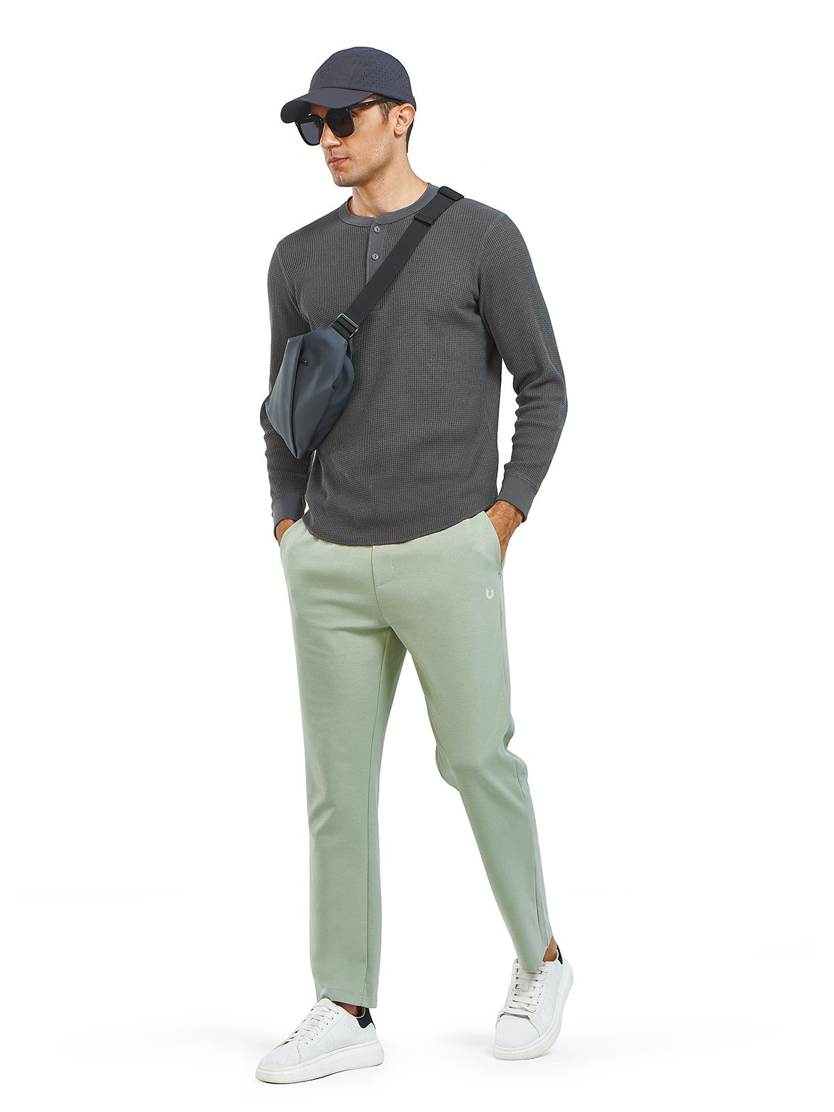Men's Cotton Yoga Sweatpants Casual Athletic Straight Leg with Pockets