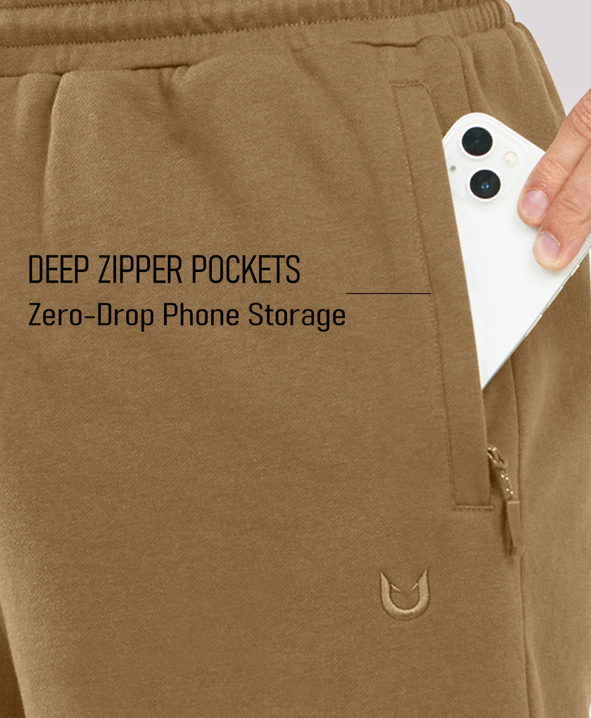 
Men's 7" Soft Cotton Sweat Shorts with Zip Pockets — Coffee