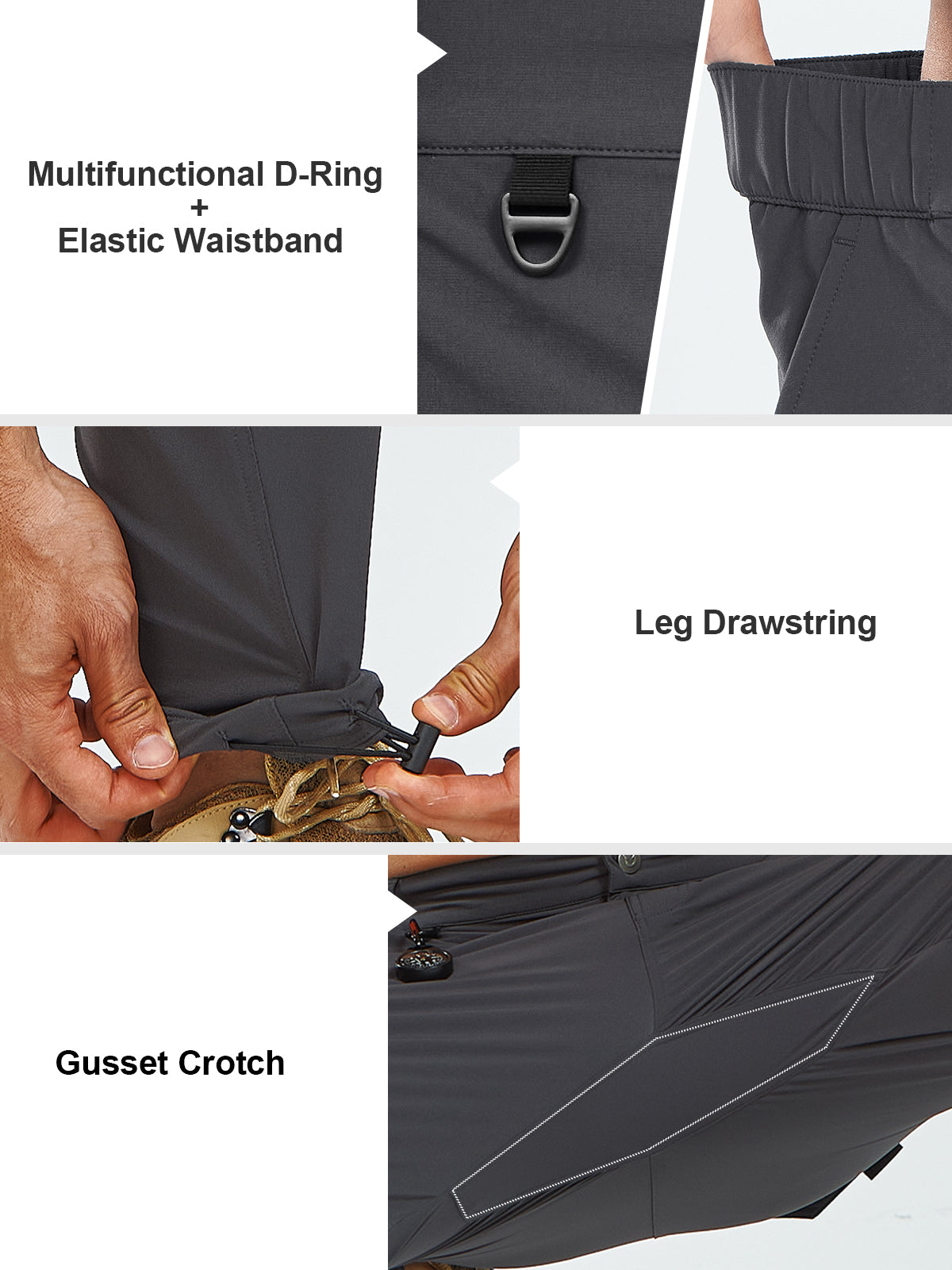 Men's Cargo Hiking Pants Lightweight with Multi Pockets for Outdoor