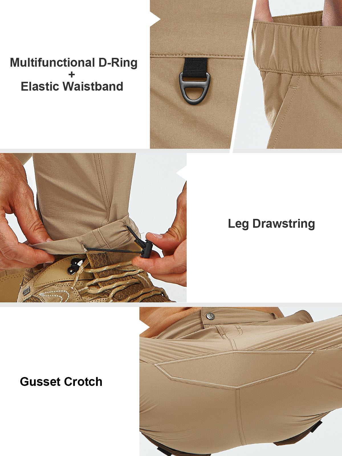 Men's Cargo Hiking Pants Lightweight with Multi Pockets for Outdoor