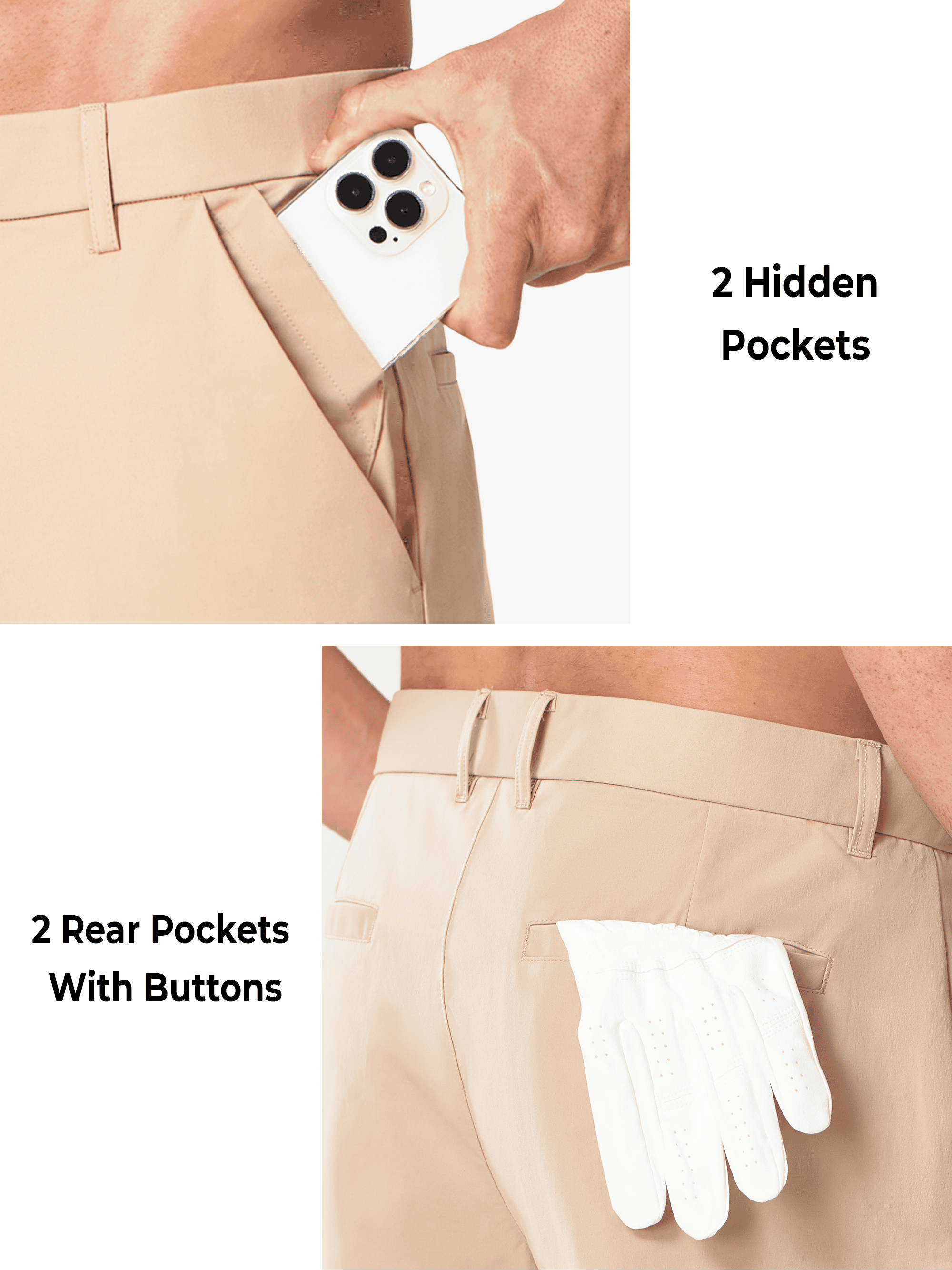 Secure Storage System - 6 Pockets with Concealed Zip Light khaki