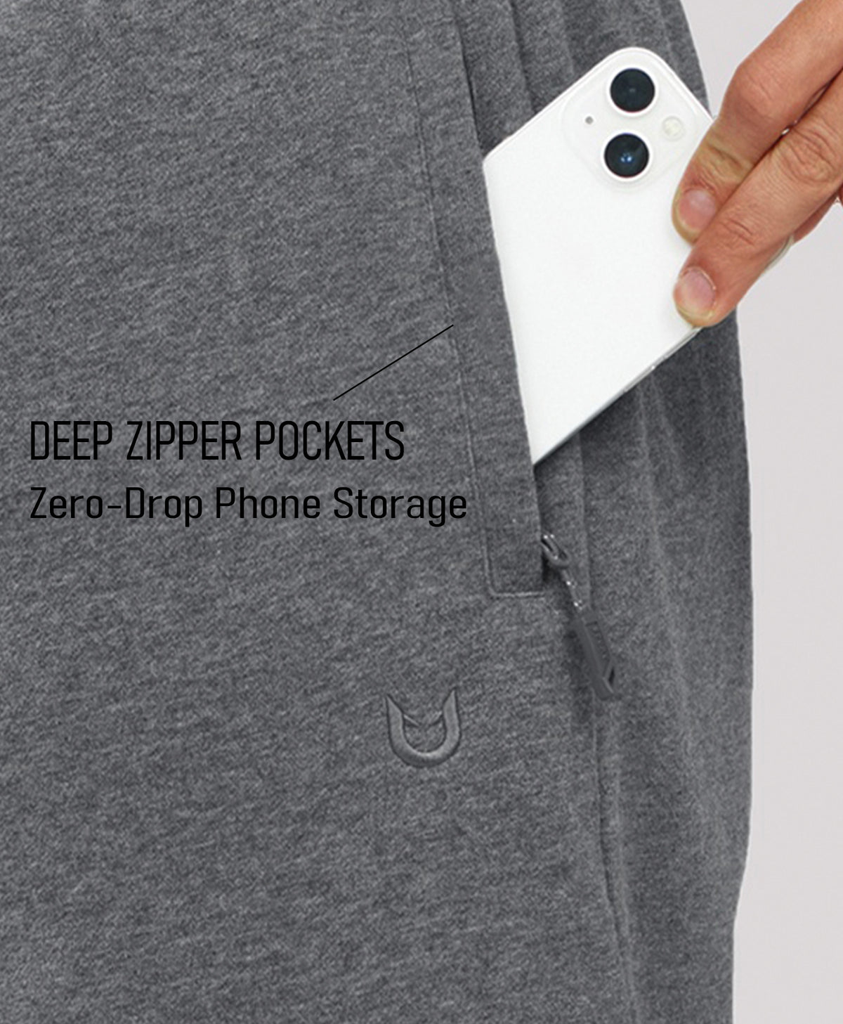 
Men's 7" Soft Cotton Sweat Shorts with Zip Pockets — Smoke Heather