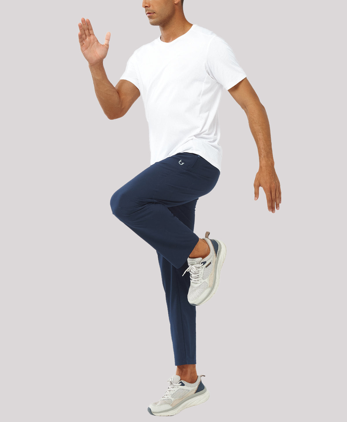 
Men's Lightweight Running Pants with Zipper Pockets — Navy