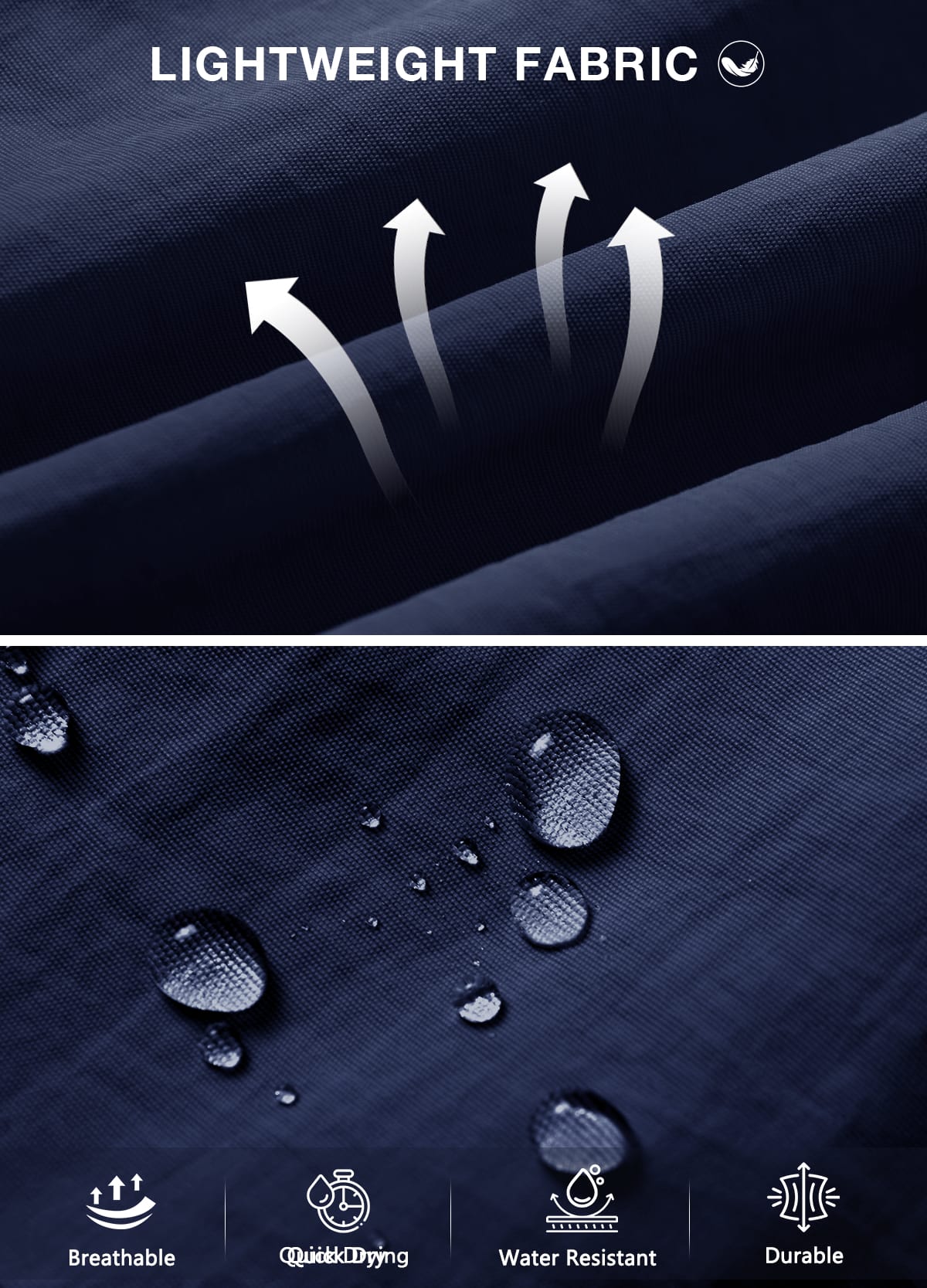 Navy 4-Way Stretch Performance Knit Fabric - Moisture Wicking