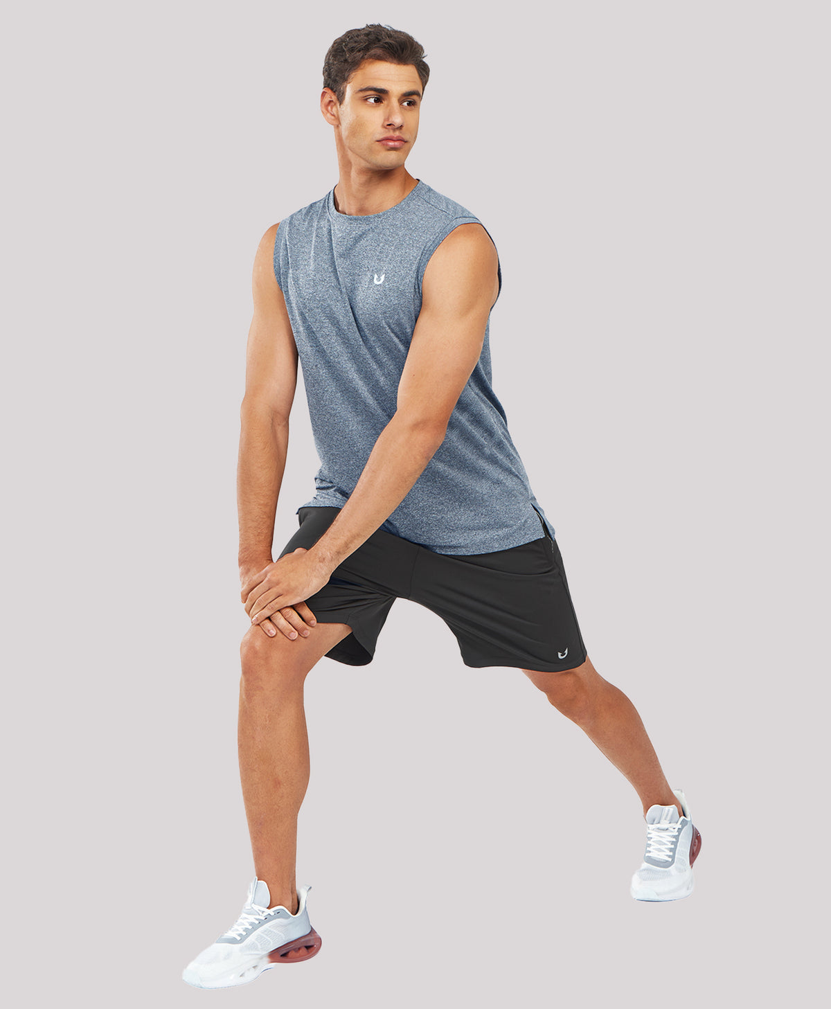 
Men's Lightweight Muscle Workout Tank Tops — Blue Heather
