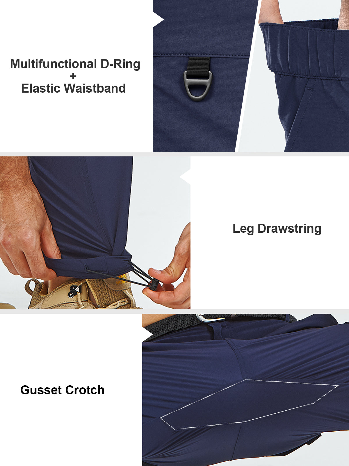 Men's Cargo Hiking Pants Lightweight with Multi Pockets for Outdoor