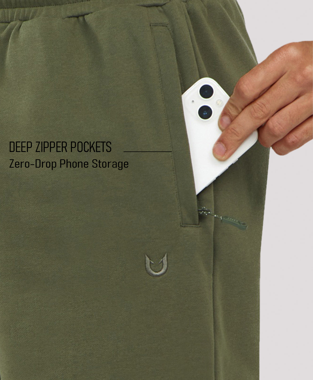 
Men's 7" Soft Cotton Sweat Shorts with Zip Pockets — Army Green