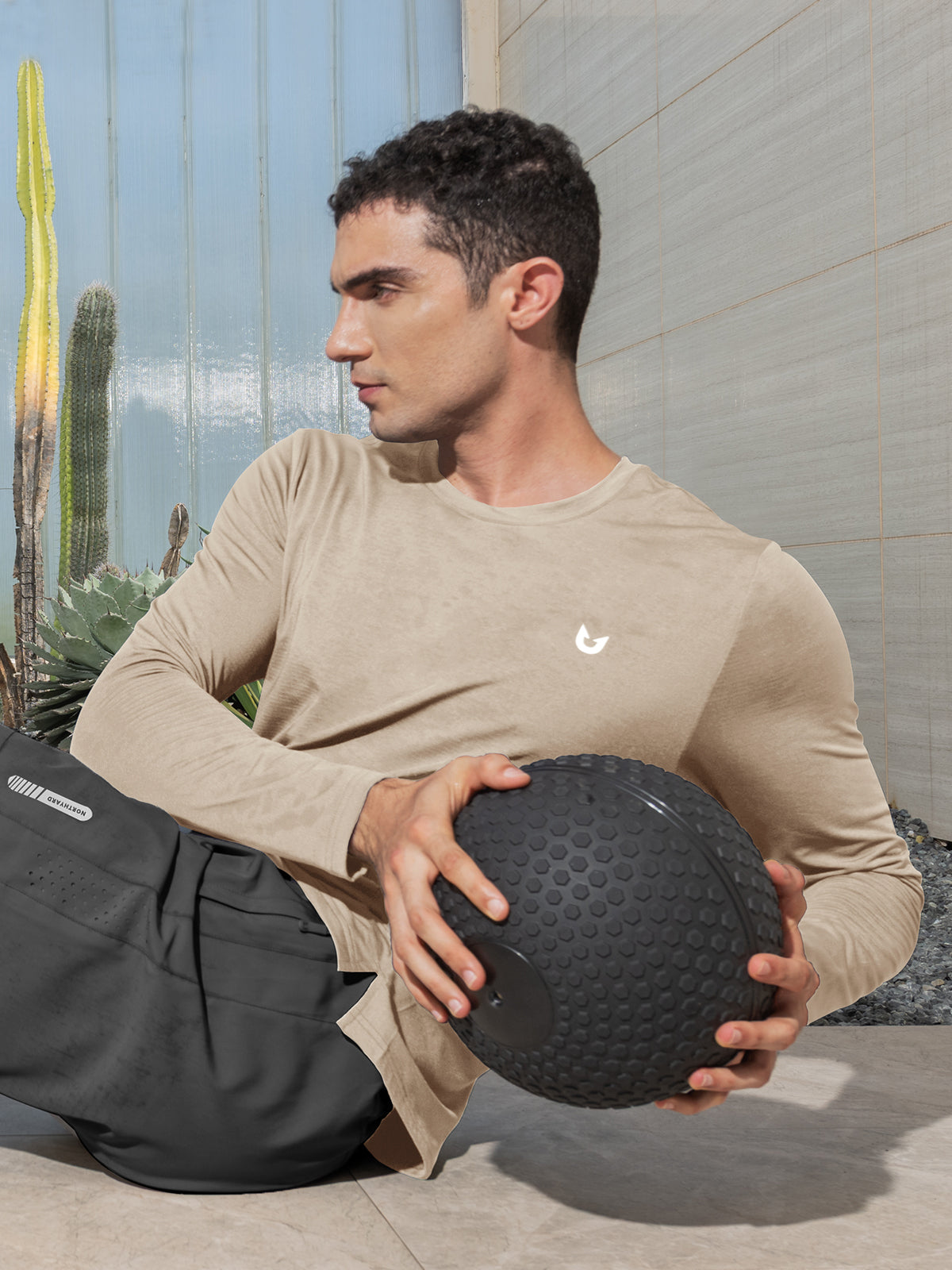 Men's Workout Thermal T-Shirts Fleece Long Sleeve Crewneck for Running