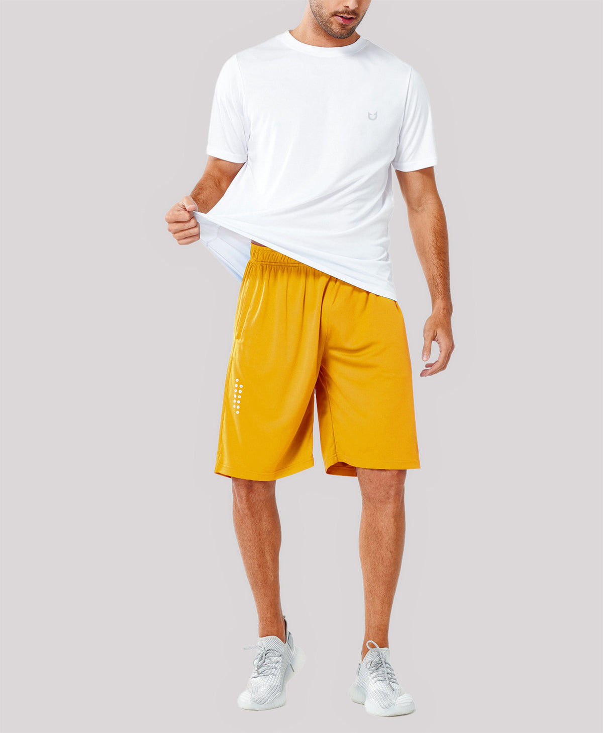
Men's 10" Breathable Mesh Basketball Athletic Shorts — Gold