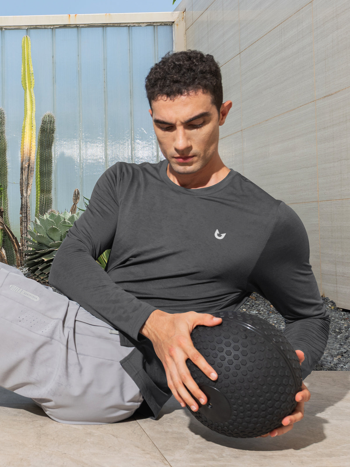 Men's Workout Thermal T-Shirts Fleece Long Sleeve Crewneck for Running
