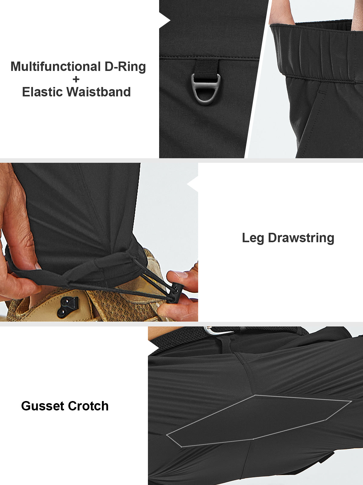 Men's Cargo Hiking Pants Lightweight with Multi Pockets for Outdoor