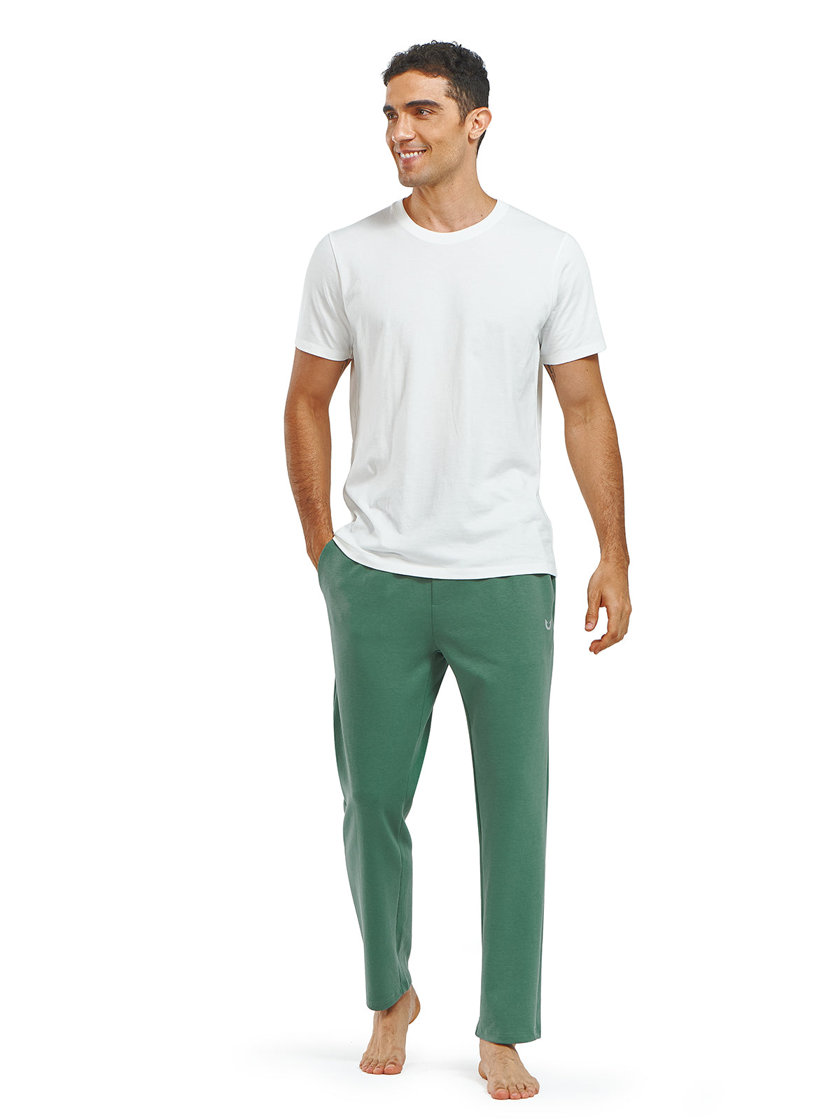 Men's Cotton Yoga Sweatpants Casual Athletic Straight Leg with Pockets