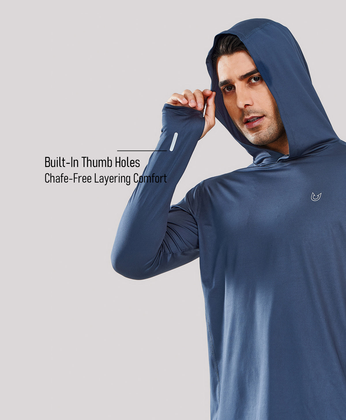 Northyard Men's UPF50+ Rash Guard Hoodie T-Shirts Sun Protection Long Sleeve for Fishing
#color_Cool Grey