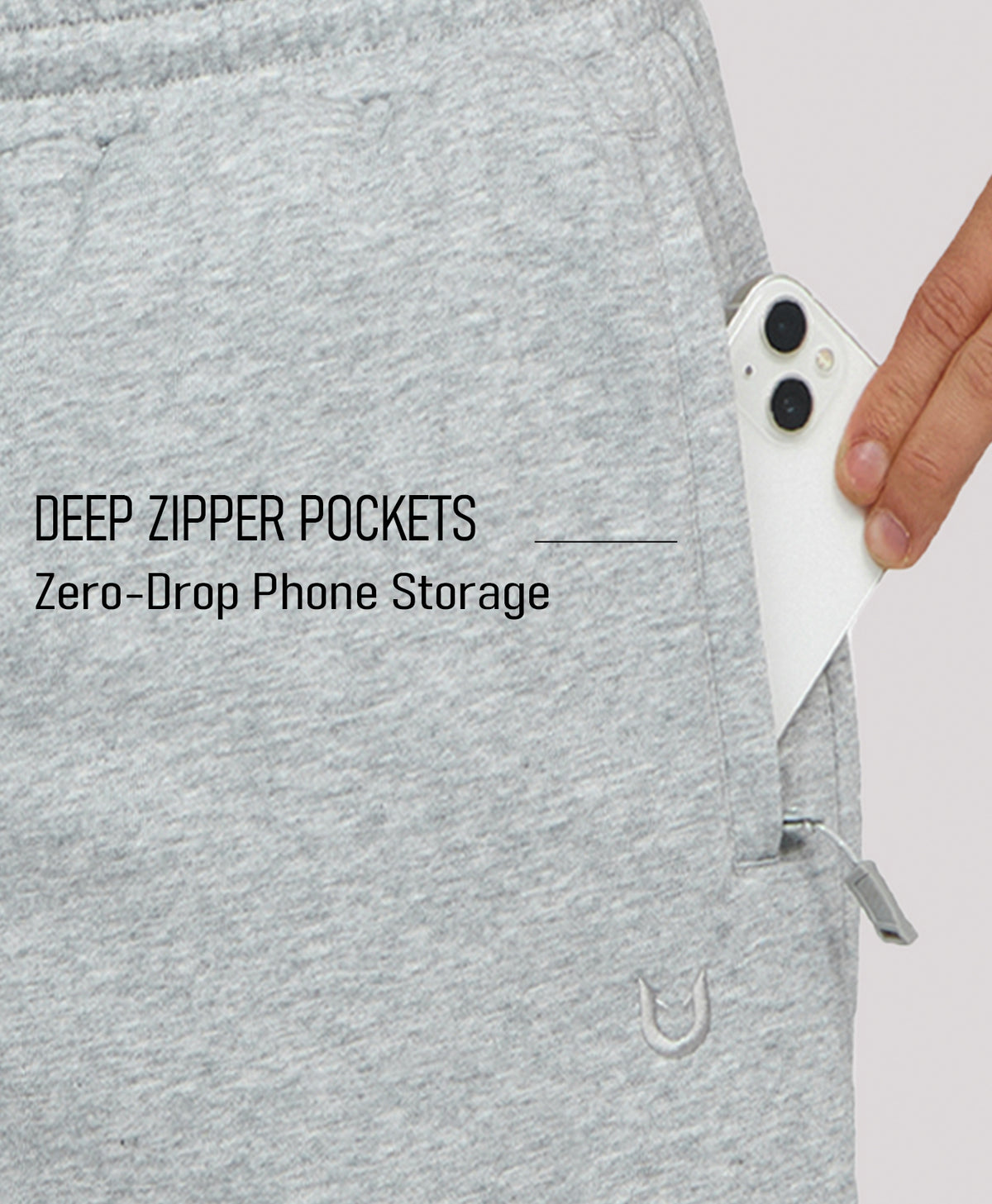 
Men's 7" Soft Cotton Sweat Shorts with Zip Pockets — Light Heather