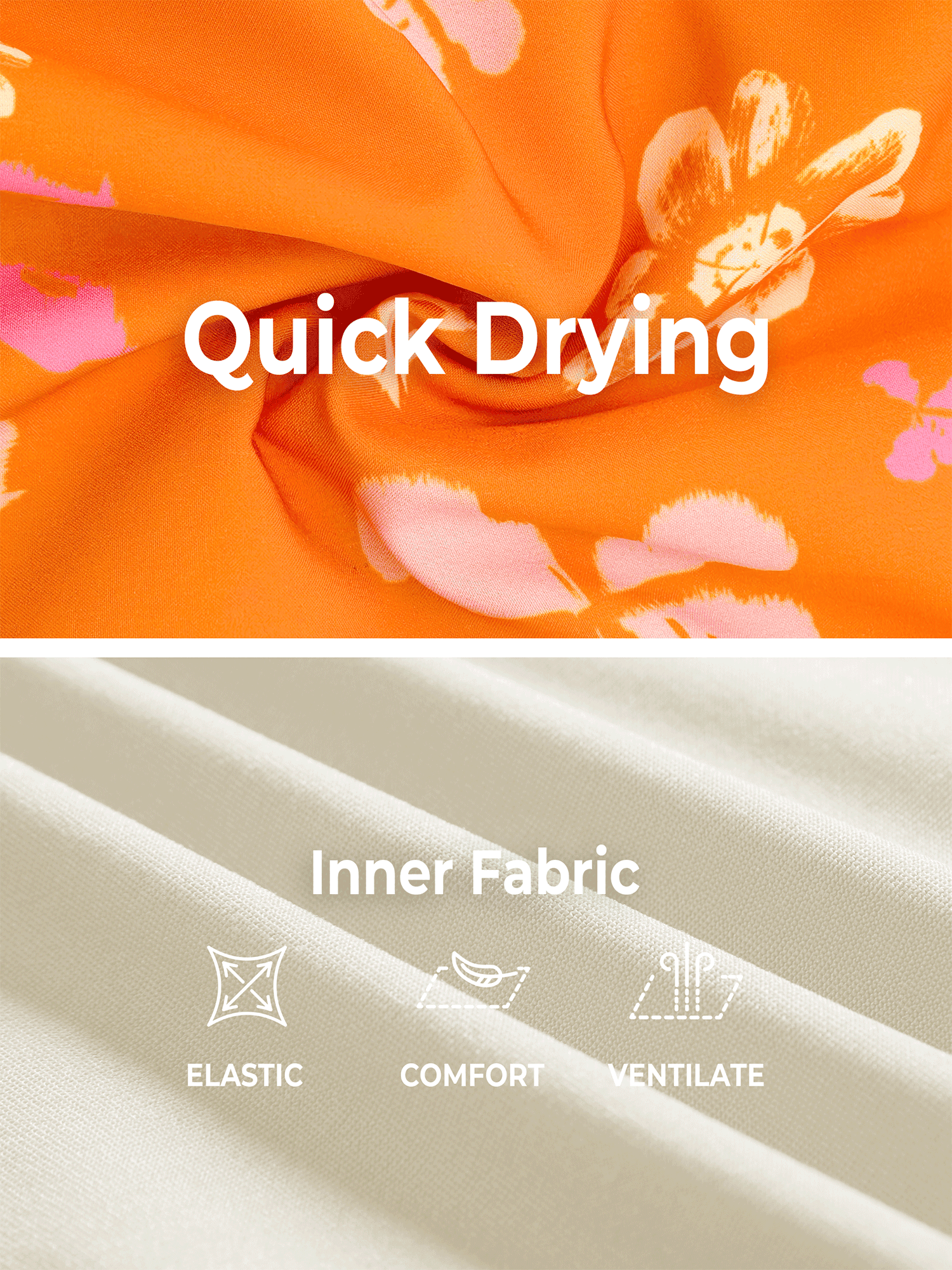 Orangeflower 90/10 High-Stretch Hybrid Fabric - Quick Dry Texture
