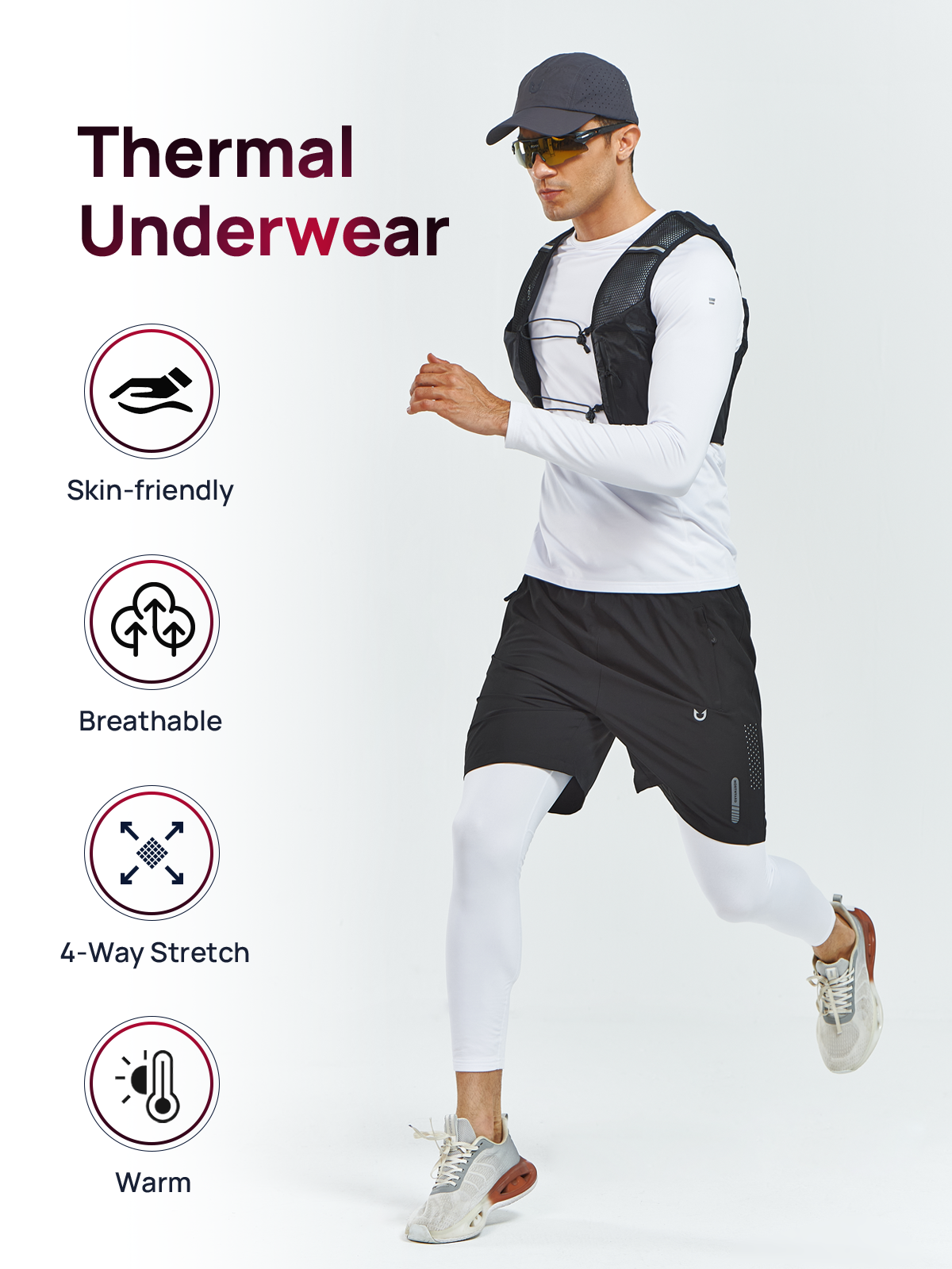 Men's Thermal Underwear Set Long Johns Fleece Shirts with Pockets