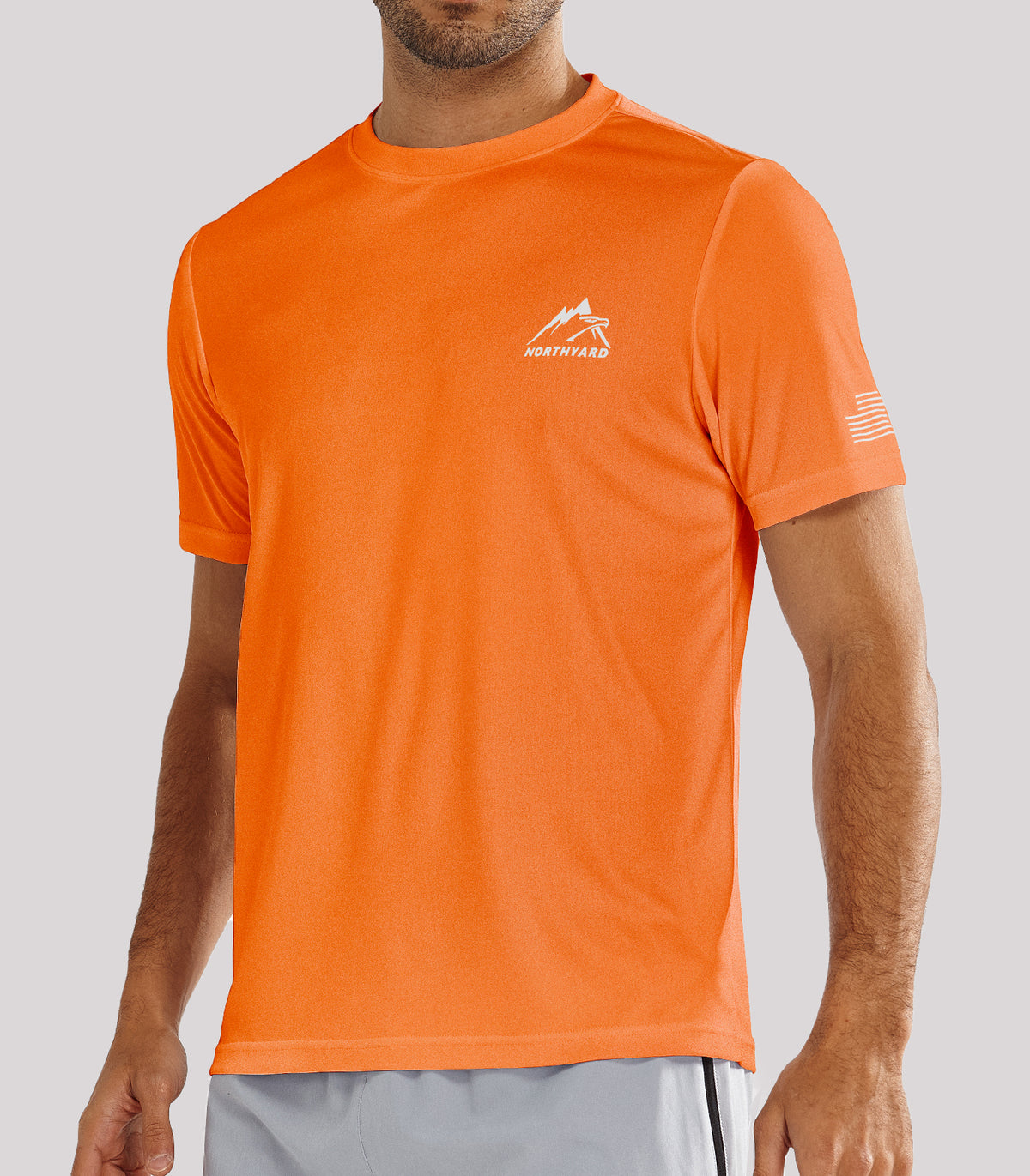 
Men's Athletic Running T-Shirts Short Sleeve Workout Dry fit Gym Sport — Orange