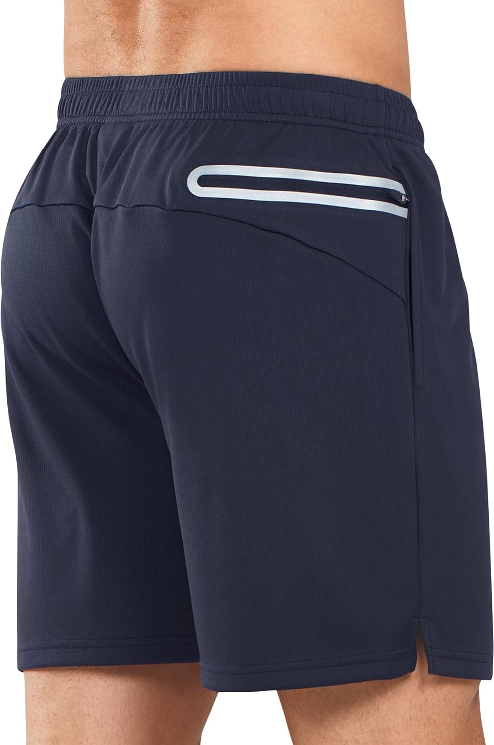 Men's Navy 5-inch Tennis Mesh Shorts with Pockets Quick Dry for Gym Running Back