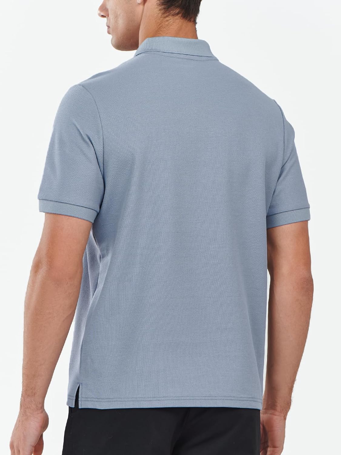 Northyard Men's Grey Blue Cotton Tennis Polo Shirts Golf Pickleball Casual Knitted T-Shirt Back