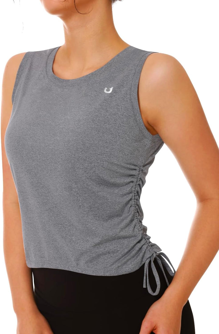 Women's Smoke Heather Sleeveless Workout Tank Tops