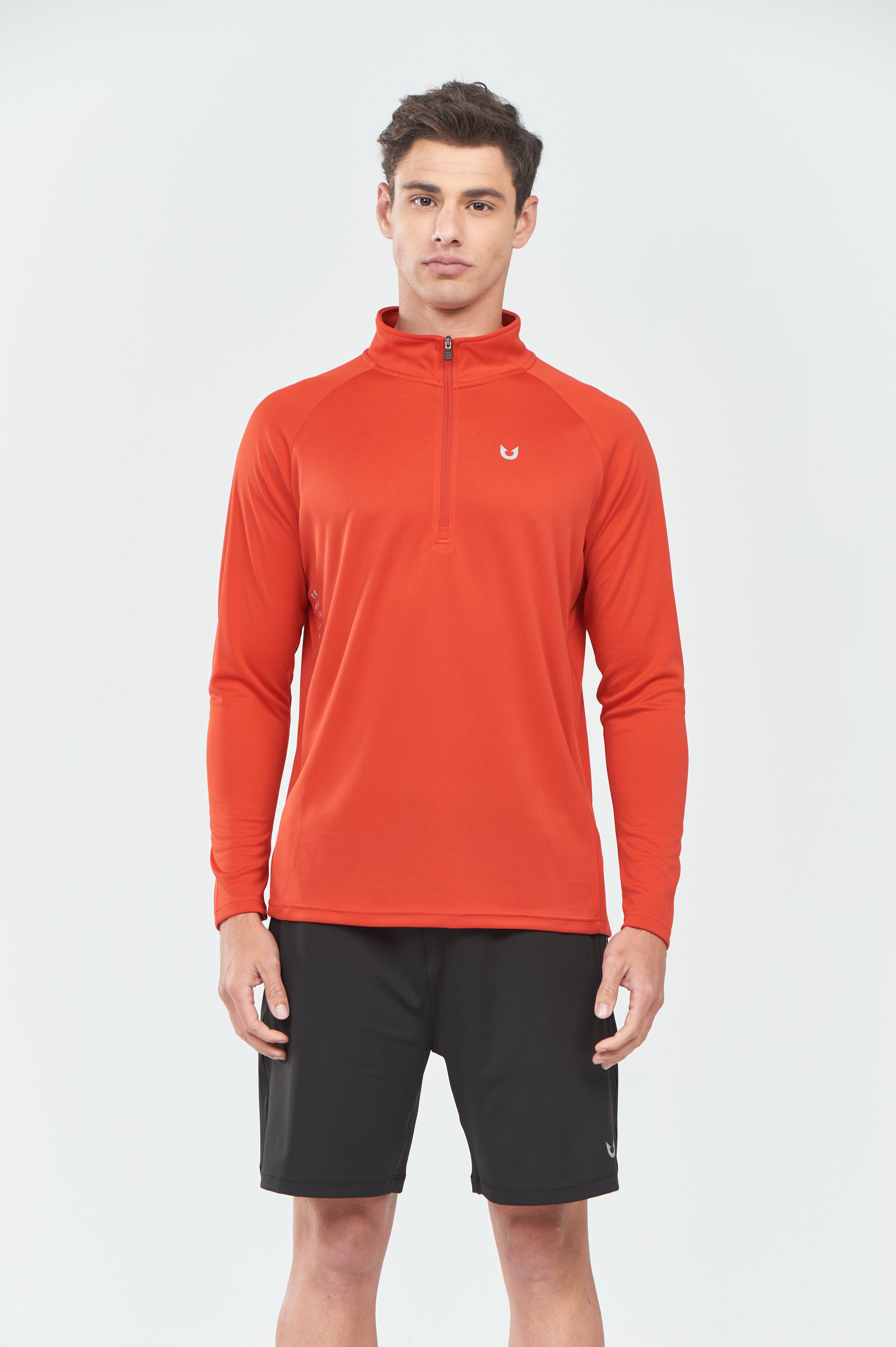 Men's Red Quarter 1/4 Zip Sweatshirt Pullover lightweight Athletic Shirts