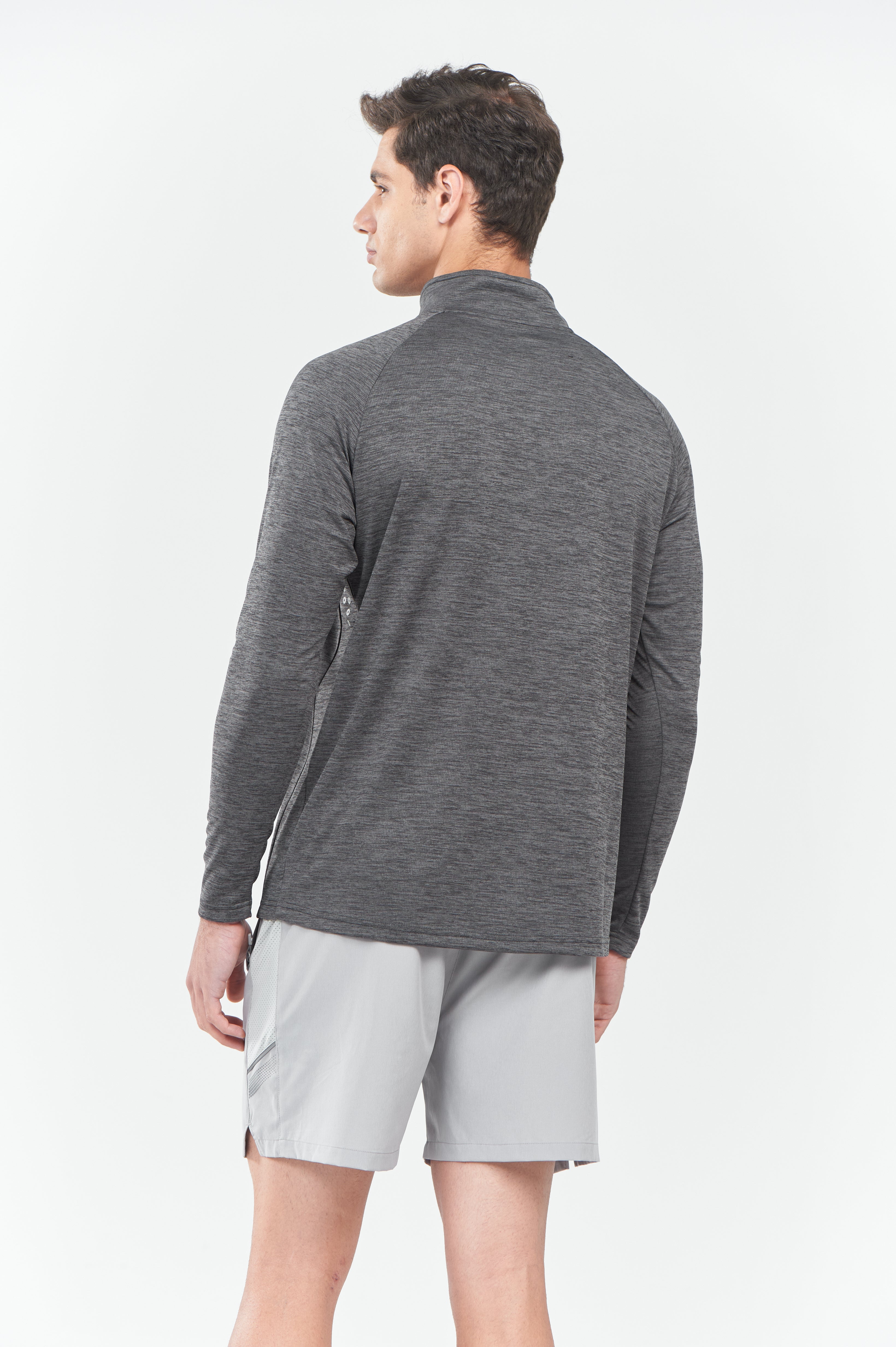 Men's Red Quarter 1/4 Zip Sweatshirt Pullover lightweight Athletic Shirts Back