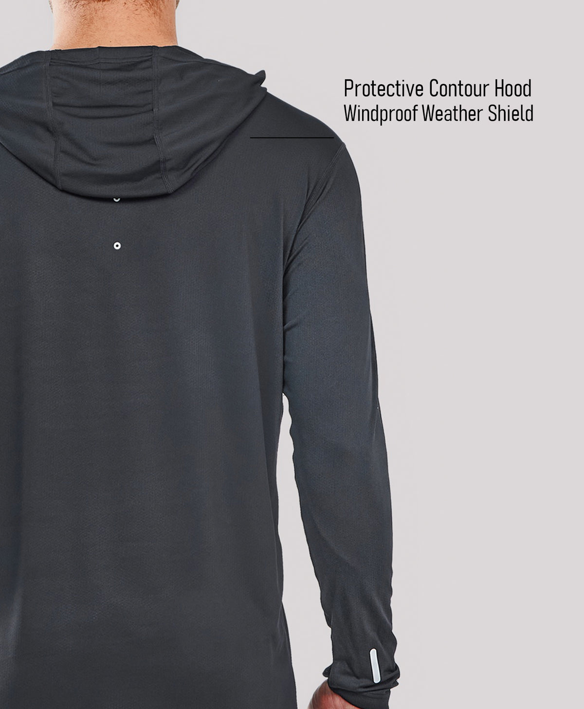 
Men's UPF50+ Rash Guard Hoodie T-Shirts — Black