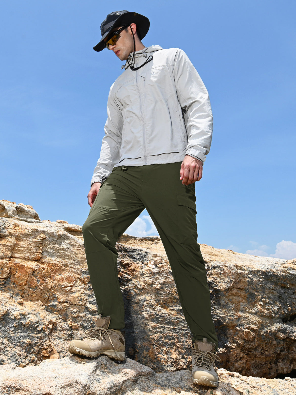 Men's Cargo Hiking Pants Lightweight with Multi Pockets for Outdoor