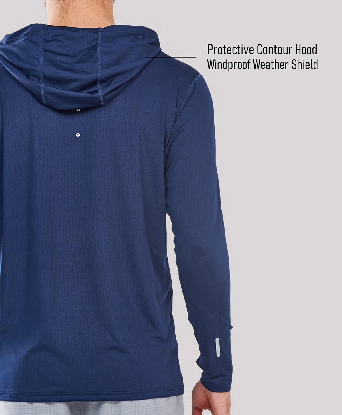 
Men's UPF50+ Rash Guard Hoodie T-Shirts — Navy